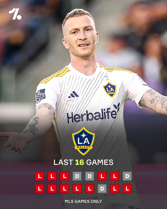 😨啥情况？上赛季美职冠军洛杉矶银河今日再输球，已近16场联赛不胜